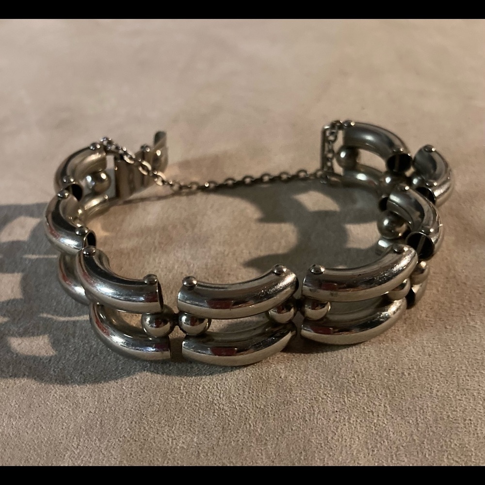 Vintage Silver Chunky Link Bracelet EUC